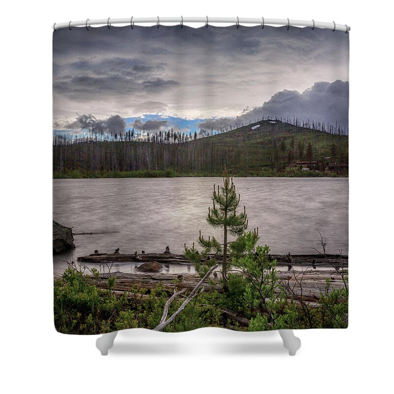 Lake Shower Curtain featuring the photograph Spring Storm at Round Lake by Cat Connor