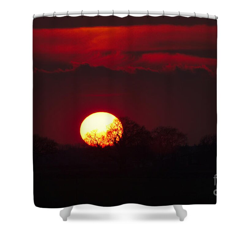 St James Lake Shower Curtain featuring the photograph Spring Sunset by Jeremy Hayden