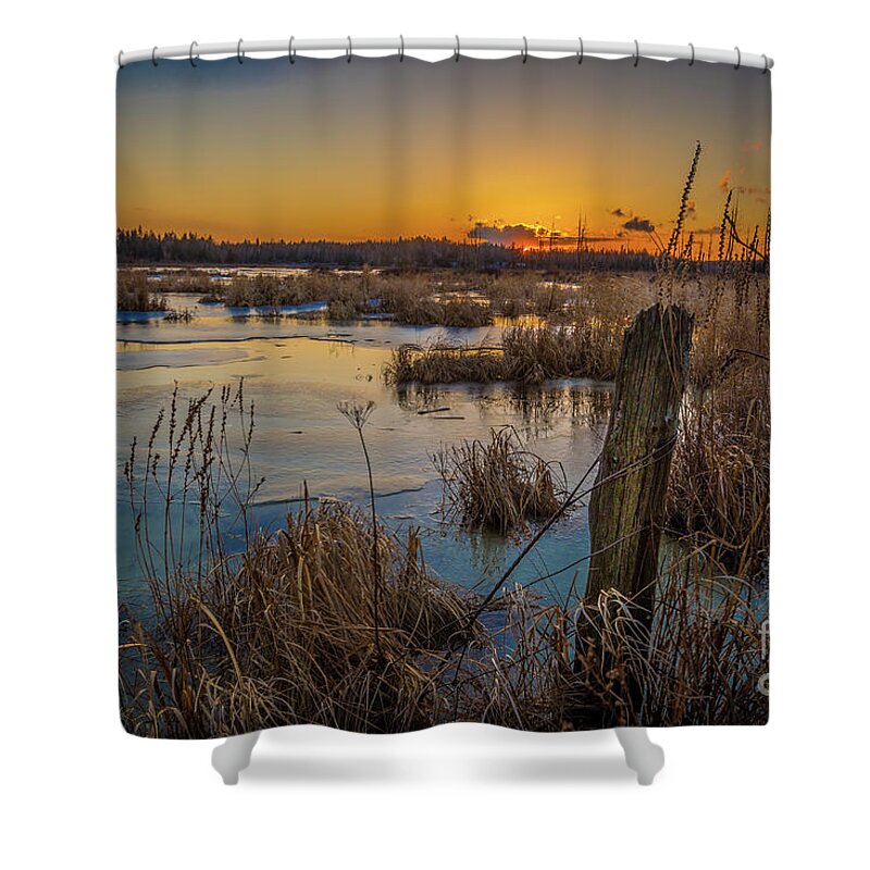 Canada Shower Curtain featuring the photograph Spring Sunset by Roger Monahan