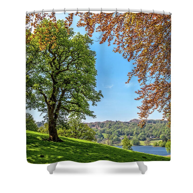 Green Shower Curtain featuring the photograph Springtime in Cumbria by W Chris Fooshee