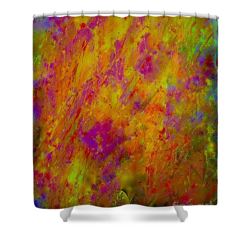 A-fine-art-painting-abstract Shower Curtain featuring the painting Springtime In France by Catalina Walker