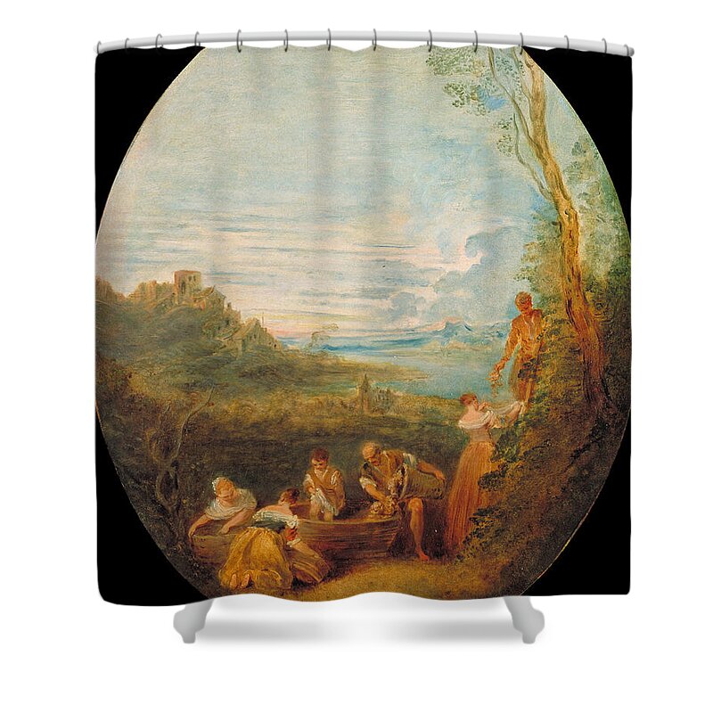 Jean-baptiste Pater Shower Curtain featuring the painting Springtime by Jean-Baptiste Pater