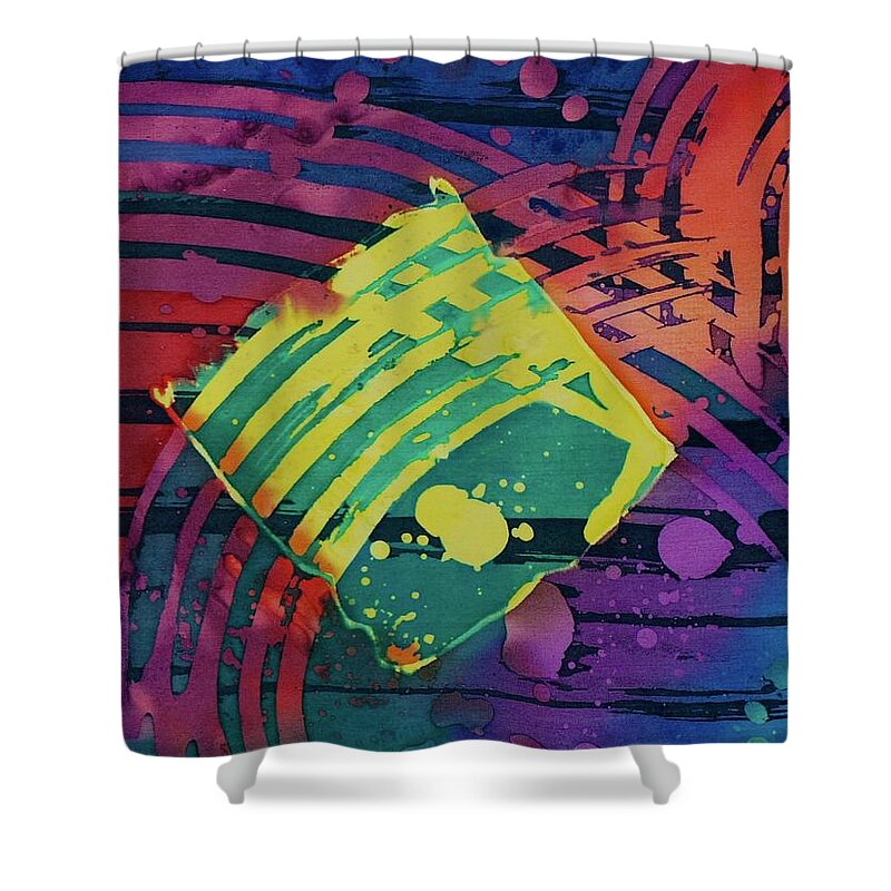 Abstract Shower Curtain featuring the painting Square S And Other Shapes by Barbara Pease
