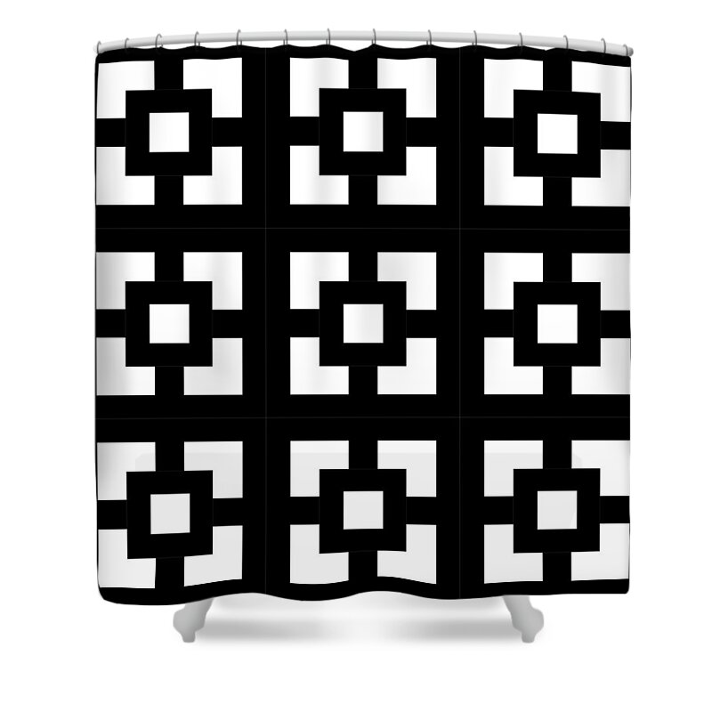Squares Multiview Shower Curtain featuring the digital art Squares Multiview by Chuck Staley