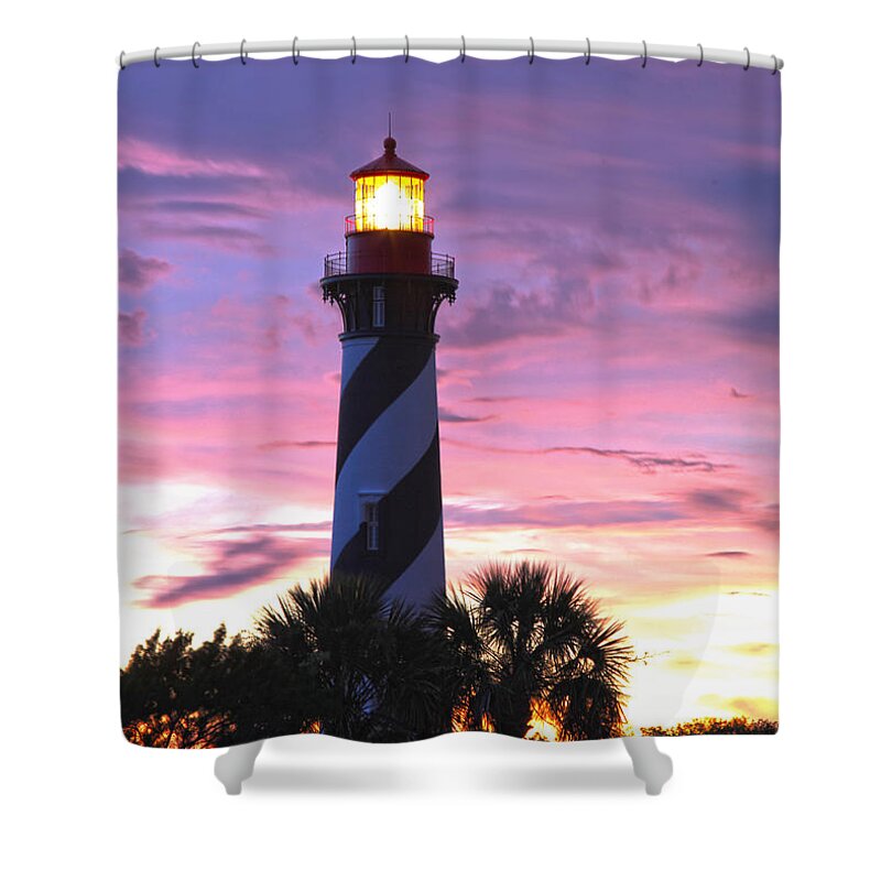Lighthouse Shower Curtain featuring the photograph St. Augustine Light by Robert Och