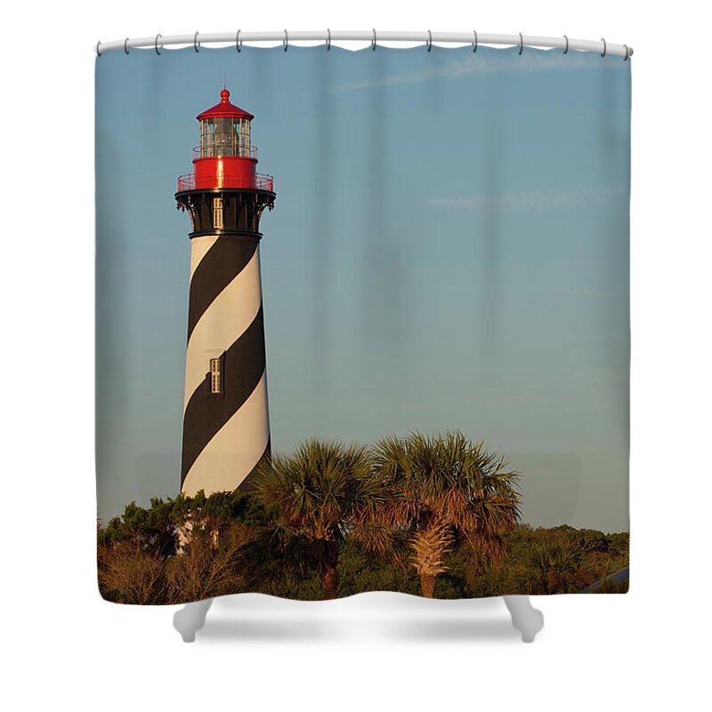 Lighthouse Shower Curtain featuring the photograph St. Augustine Lighthouse #3 by Paul Rebmann