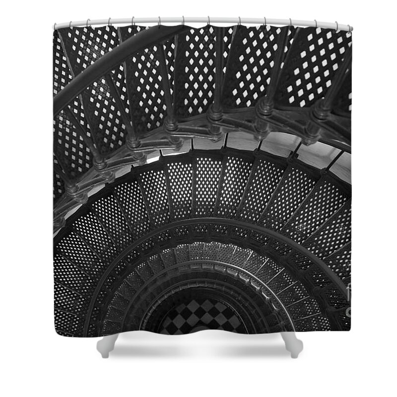 Clarence Holmes Shower Curtain featuring the photograph St. Augustine Lighthouse Spiral Staircase I by Clarence Holmes