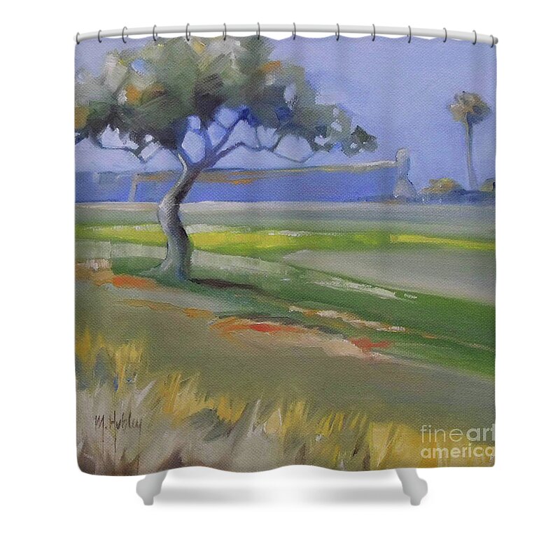 Saint Augustine Shower Curtain featuring the painting St. Augustine Spanish Castillo by Mary Hubley