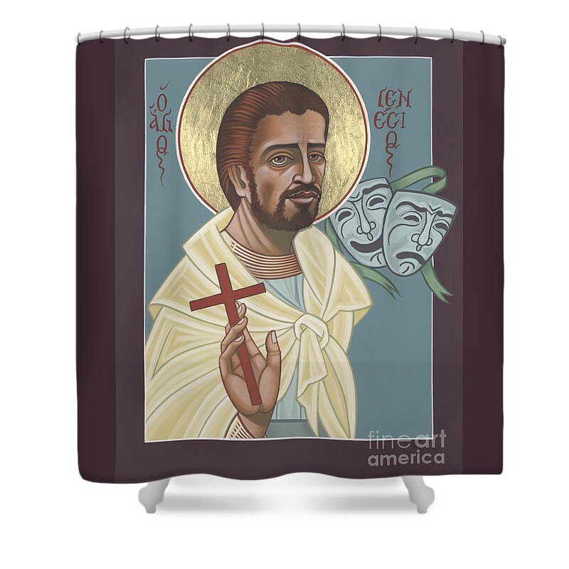 St Genisius Shower Curtain featuring the painting St Genisius Patron of Actors 279 by William Hart McNichols