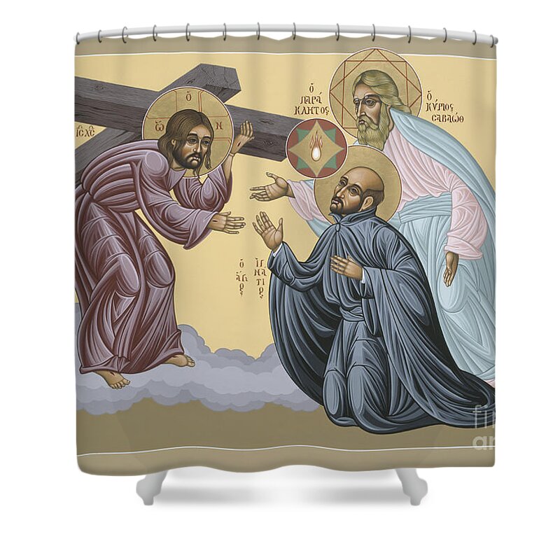 St Ignatius Vision At La Storta Shower Curtain featuring the painting St Ignatius Vision at La Storta 074 by William Hart McNichols