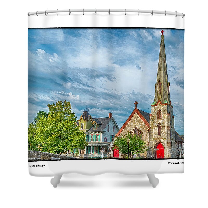Churches Shower Curtain featuring the photograph St. John Episcopal by R Thomas Berner