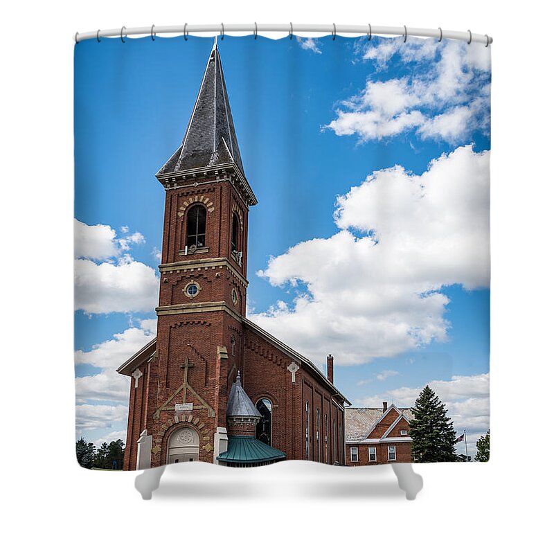Church Shower Curtain featuring the photograph St. John The Baptist Catholic Church by Holden The Moment