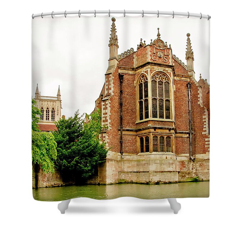 Cambridge Shower Curtain featuring the photograph St Johns College from the Backs. by Elena Perelman
