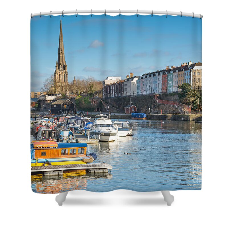 Bristol Shower Curtain featuring the photograph St Mary Redcliffe Church, Bristol by Colin Rayner