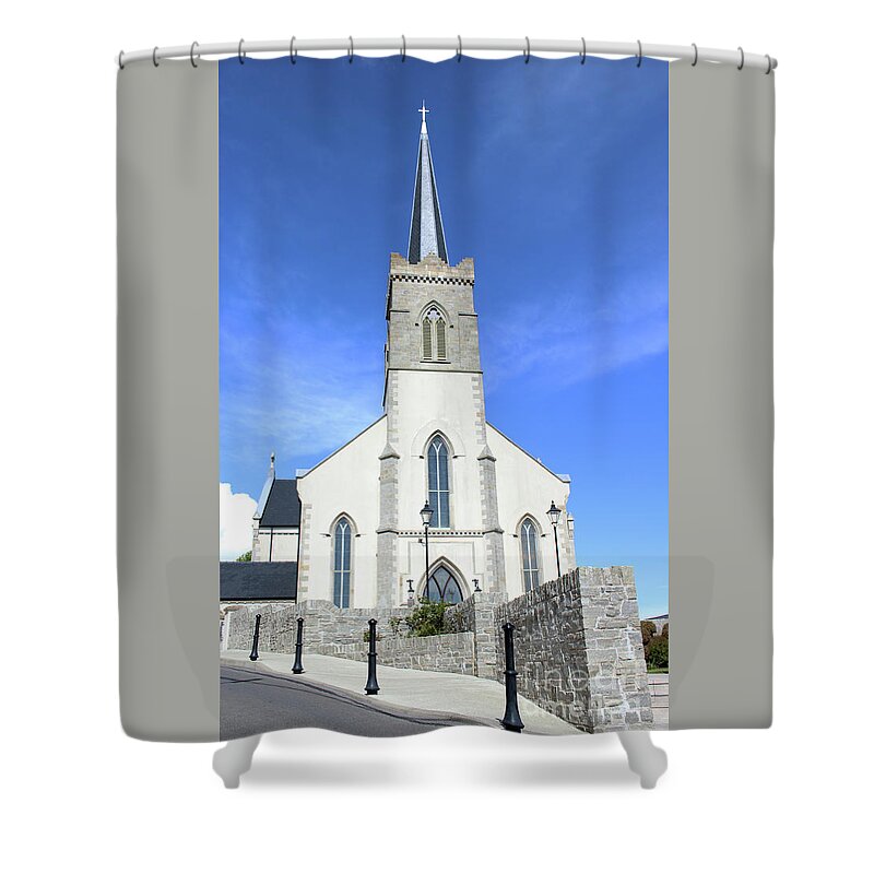 Donegal On Your Wall Shower Curtain featuring the photograph St. Marys Church Killybegs by Eddie Barron