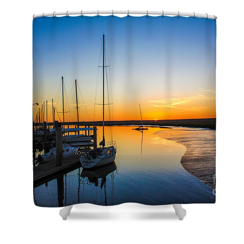 St. Marys Shower Curtain featuring the photograph St. Marys Sunset by Southern Photo