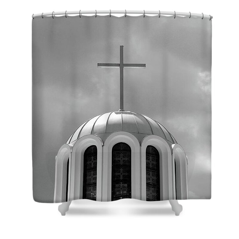 Photo For Sale Shower Curtain featuring the photograph St Marys Ukranian Catholic Church North Port FL by Robert Wilder Jr
