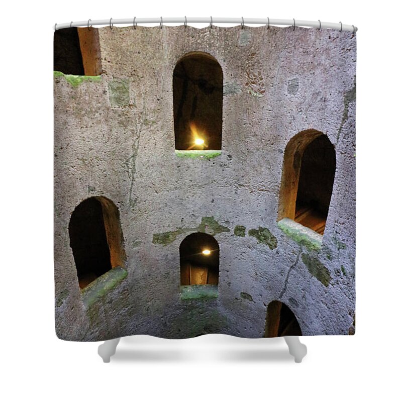 Orvieto Shower Curtain featuring the photograph St Patricks Well 0675 by Jack Schultz