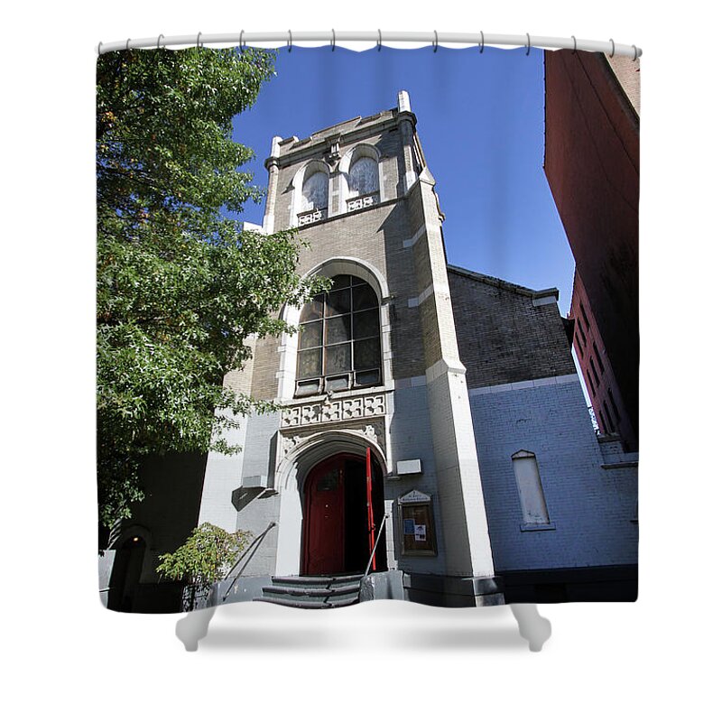 St Peter's German Evangelical Lutheran Church Shower Curtain featuring the photograph St Peter's German Evangelical Lutheran Church by Steven Spak