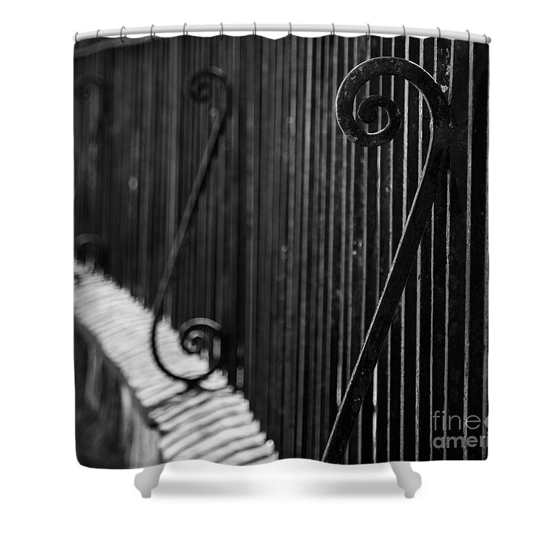 St. Philip's Episcopal Church Cemetery Shower Curtain featuring the photograph St. Philip's Episcopal Church Cemetery Iron Fence by Donnie Whitaker