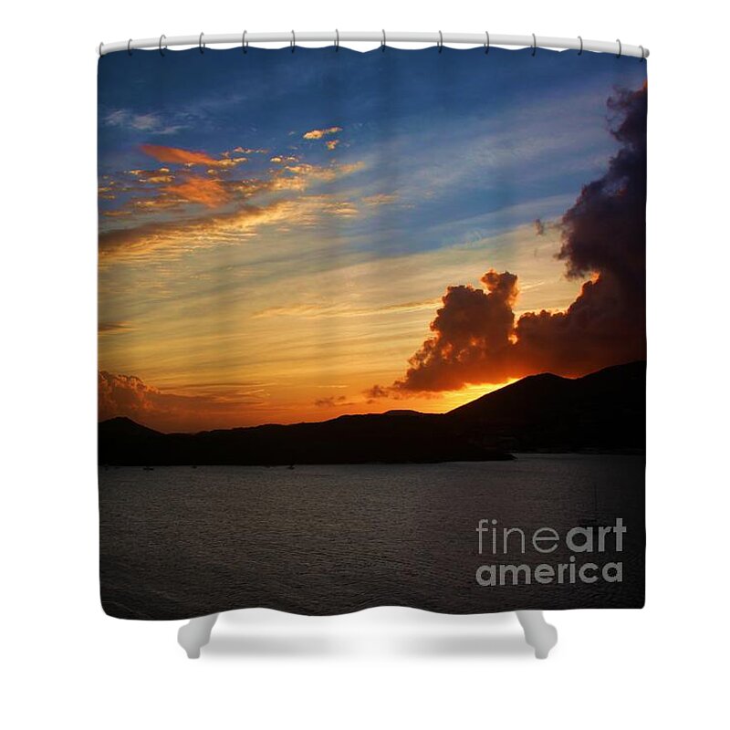 Travel Shower Curtain featuring the photograph St Thomas Sunset by Robert Wilder Jr