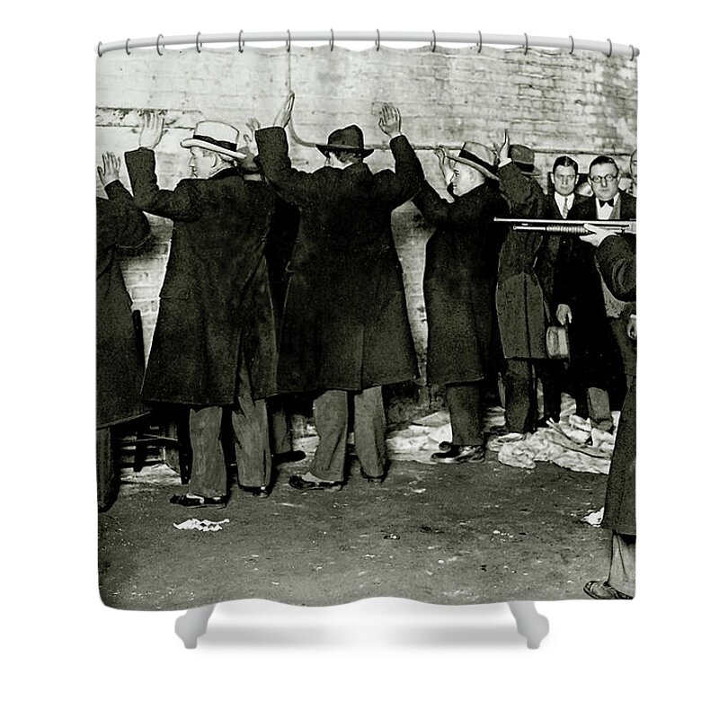 Al Capone Shower Curtain featuring the photograph St Valentines Day Massacre by Jon Neidert