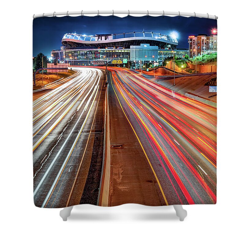 America Shower Curtain featuring the photograph Stadium at Mile High - Denver Colorado by Gregory Ballos