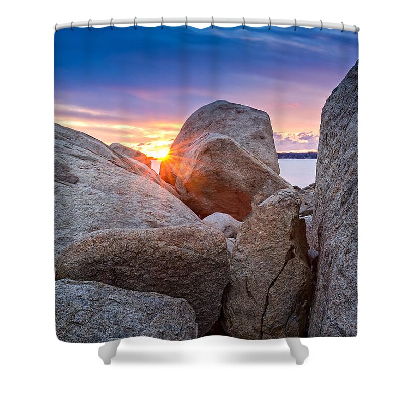 Photograph New England Shower Curtain featuring the photograph Stage Fort Park Gloucester by Michael Hubley