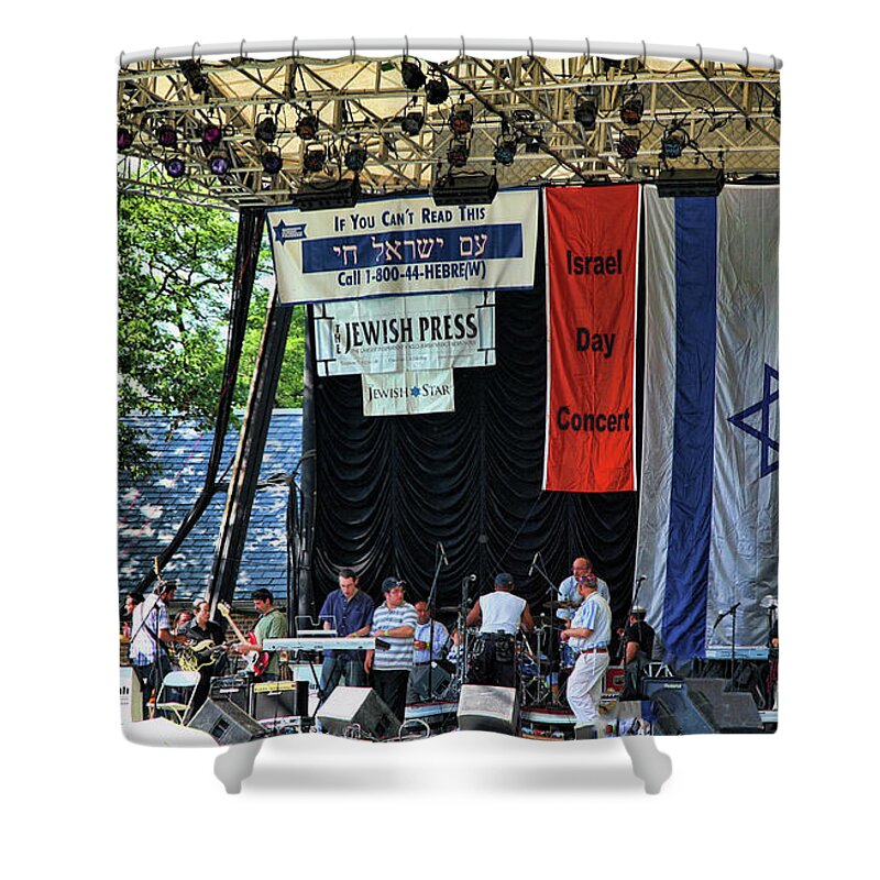 Jewish Shower Curtain featuring the photograph Stage Music Israel Central Park by Chuck Kuhn