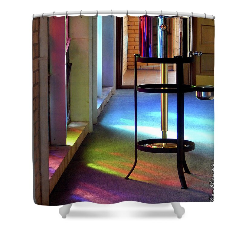 God Shower Curtain featuring the photograph Stained Glass #4715 Holy Water by Barbara Tristan