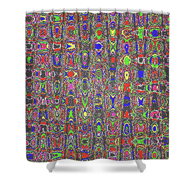 Color Play On Butternut Squash Abstract Shower Curtain featuring the digital art Stained Glass Digital by Tom Janca
