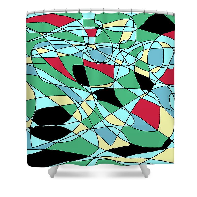 Abstract Shower Curtain featuring the digital art Stained Glass Life by Barbara Burns