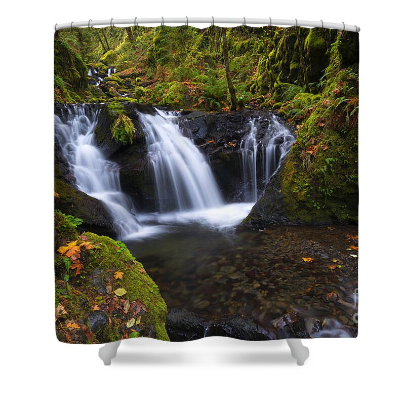 Gorton Creek Shower Curtain featuring the photograph Staircase of Water by Michael Dawson