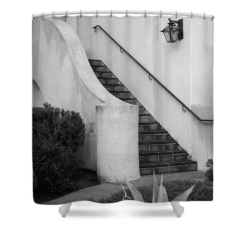 Spanishmission Shower Curtain featuring the photograph Stairway by Tim Newton