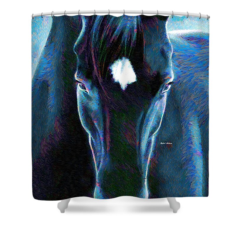 Rafael Salazar Shower Curtain featuring the digital art Stallion by Rafael Salazar