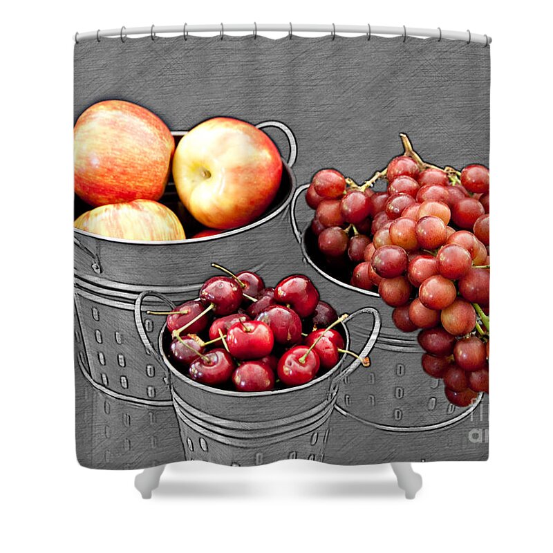 Still Life Shower Curtain featuring the photograph Standing Out as Fruit by Sherry Hallemeier