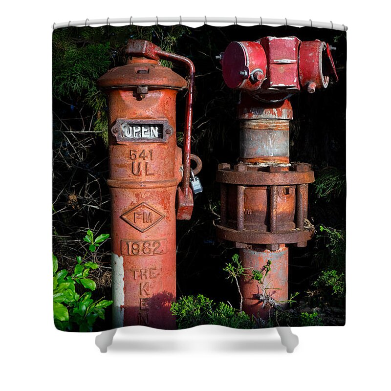 Standpipes Shower Curtain featuring the photograph Standpipes by Derek Dean