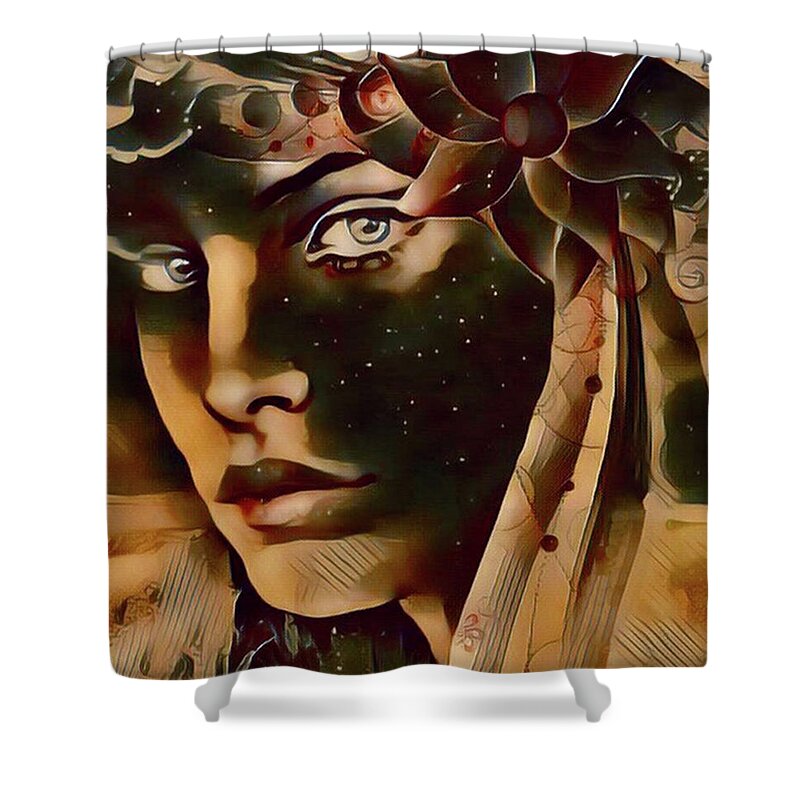 Stars Shower Curtain featuring the digital art Star Child by Kathy Kelly