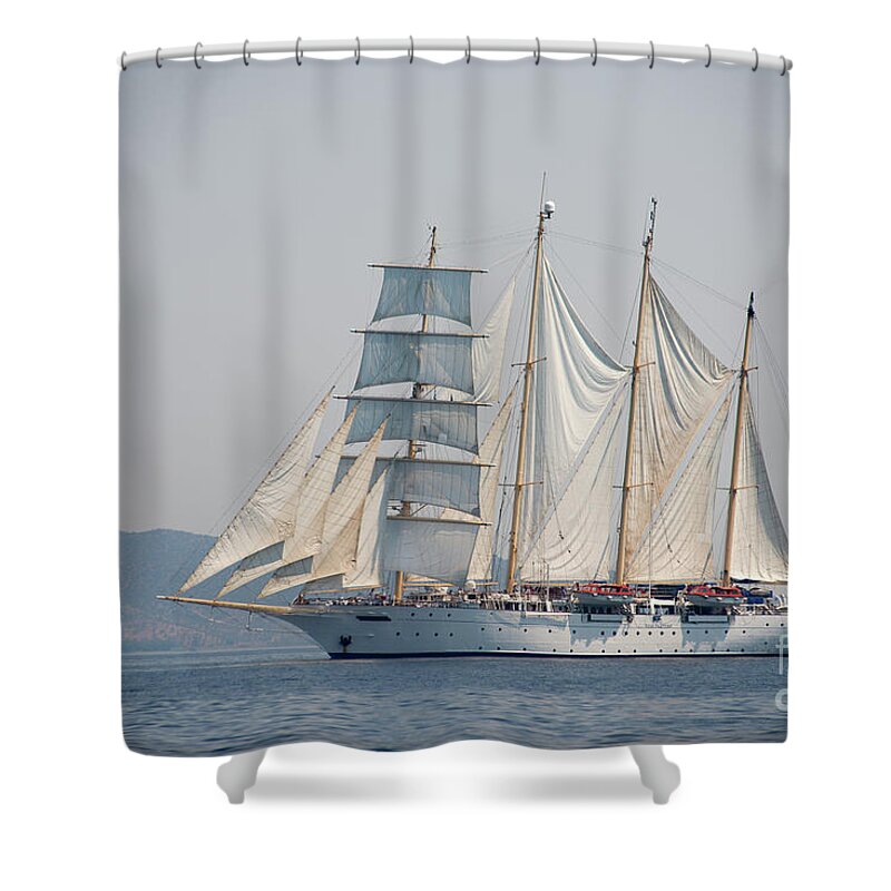 Aegis Shower Curtain featuring the photograph Star Flyer II by Hannes Cmarits