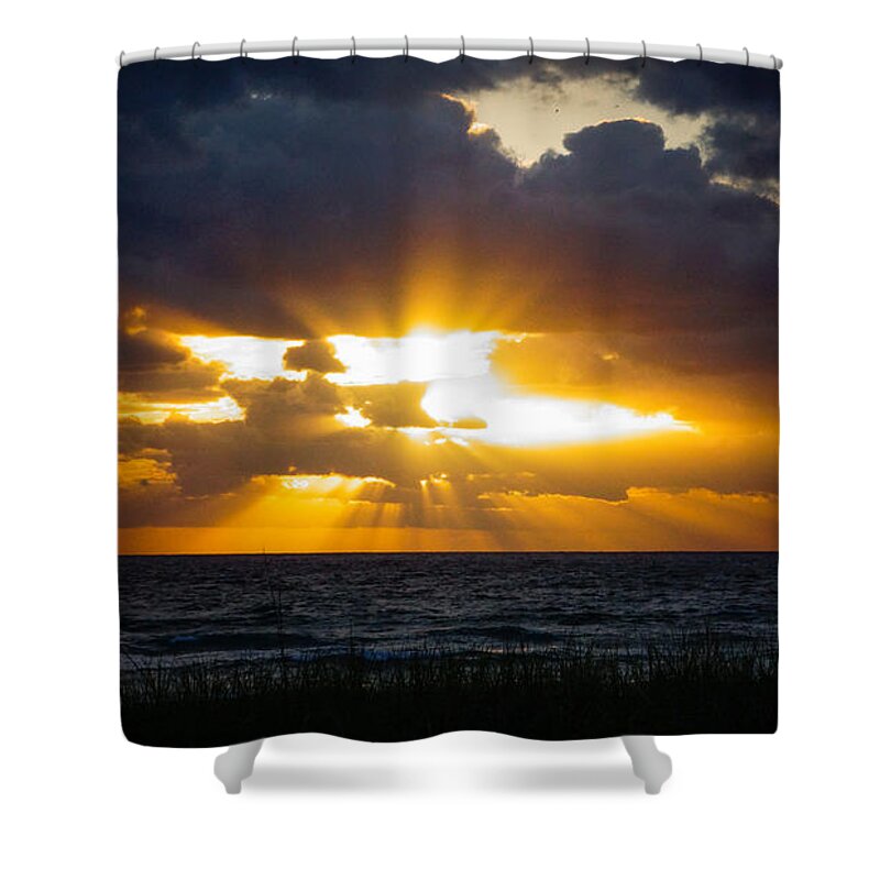 Florida Shower Curtain featuring the photograph Starburst Sunrise Delray Beach Florida by Lawrence S Richardson Jr
