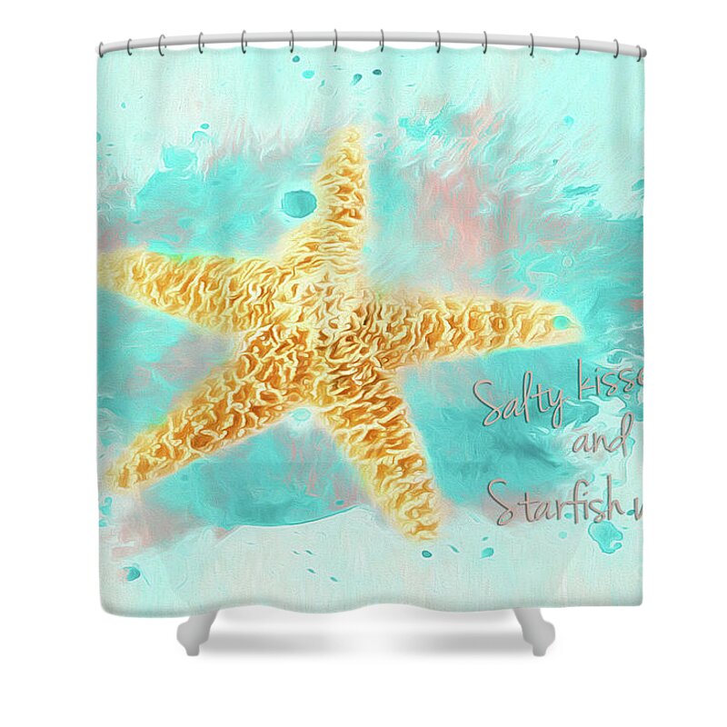 Starfish Wishes Shower Curtain featuring the photograph Starfish Wishes by Darren Fisher