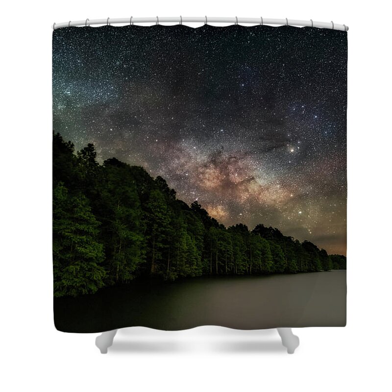 Starlight Swimming Shower Curtain featuring the photograph Starlight Swimming by Russell Pugh
