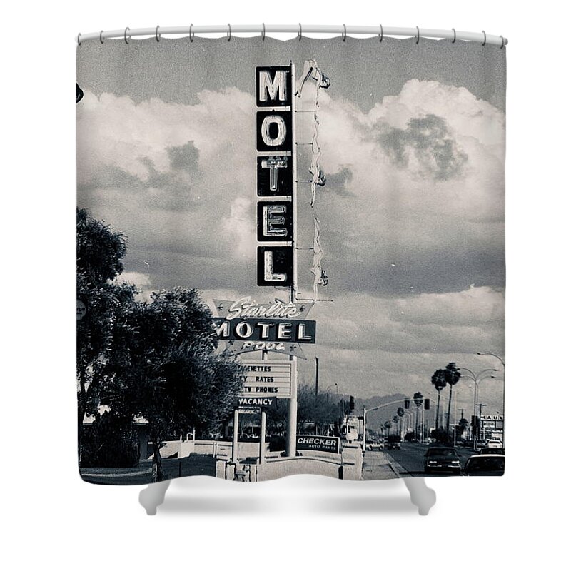 Starlite Motel Shower Curtain featuring the photograph Starlite Motel, Arizona by Erik Burg