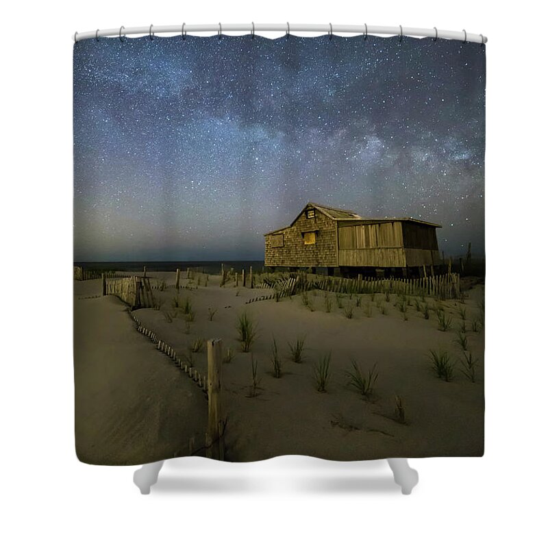 Milky Way Shower Curtain featuring the photograph Starry Skies and Milky Way At NJ Shore by Susan Candelario