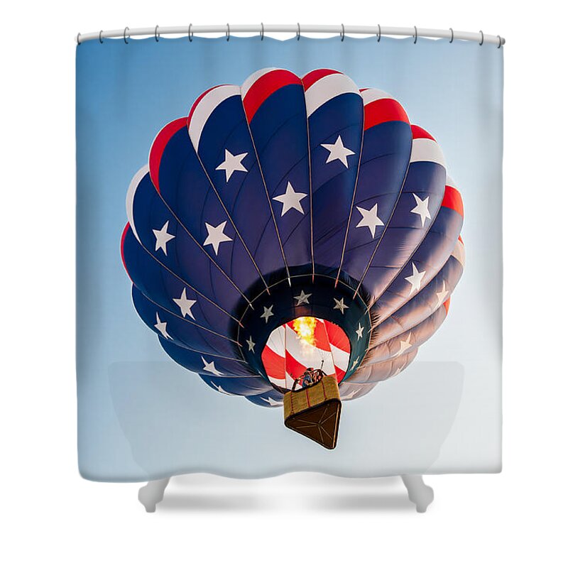 Ballon Shower Curtain featuring the photograph Stars and Stripes Above by Todd Klassy