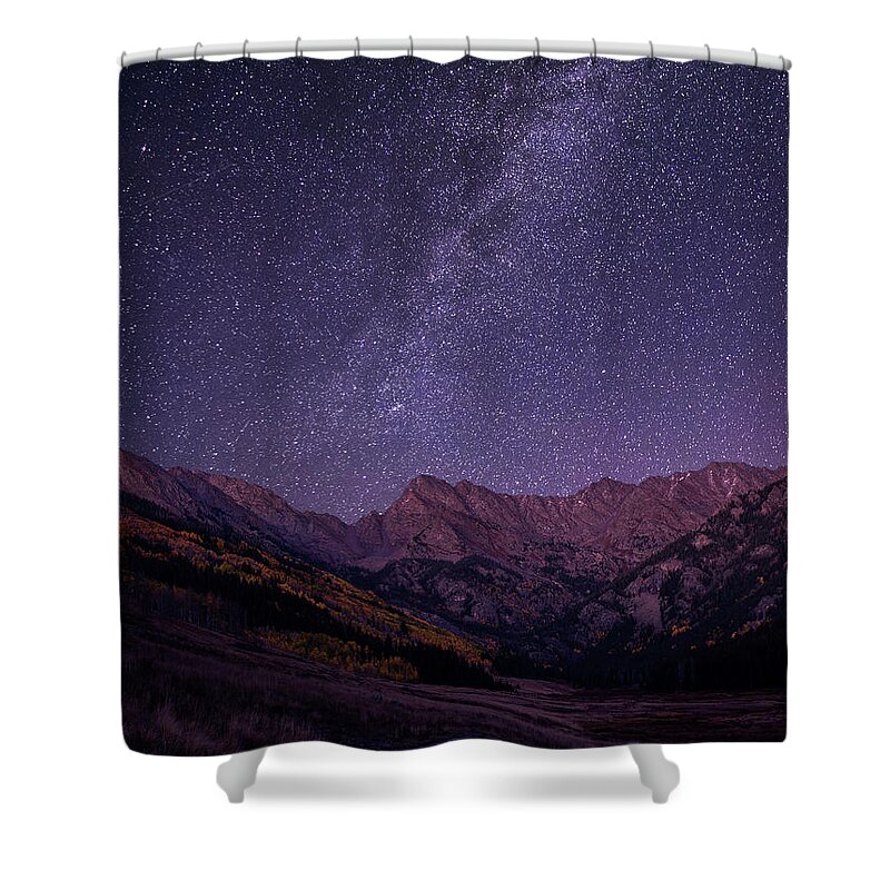 Stars Shower Curtain featuring the photograph Stars over the Eagle's Nest Wilderness by Aaron Spong
