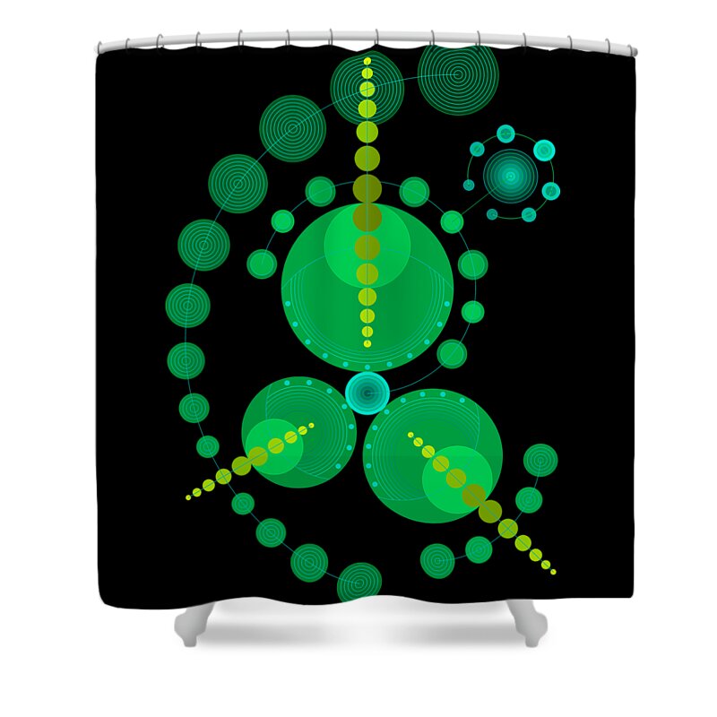 Relief Shower Curtain featuring the digital art Starship color by DB Artist