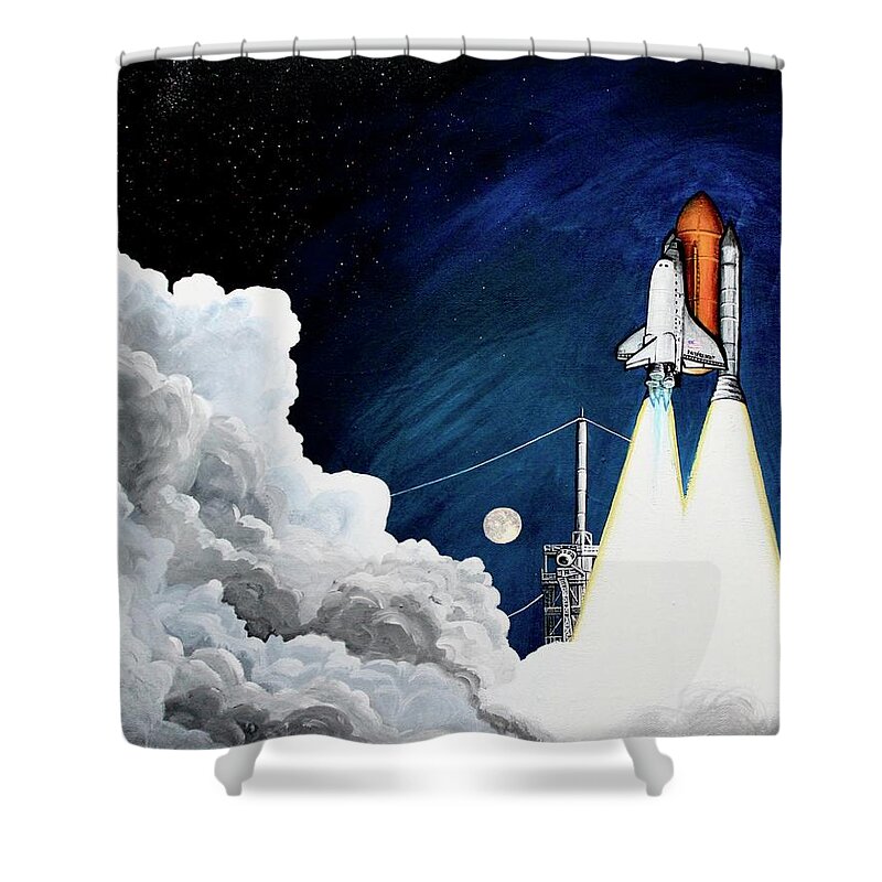  True Story Shower Curtain featuring the painting Starstuff 8 Special Edition NASA Tribute by M E