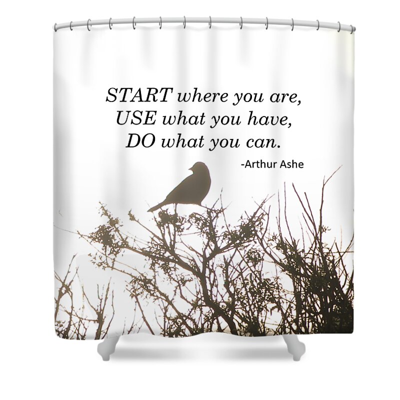 Bird Shower Curtain featuring the photograph Start where your are by Maria Aduke Alabi