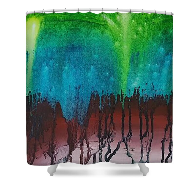 Caves Shower Curtain featuring the painting Cave by Cassy Allsworth